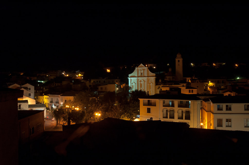 View over Orosei at Night